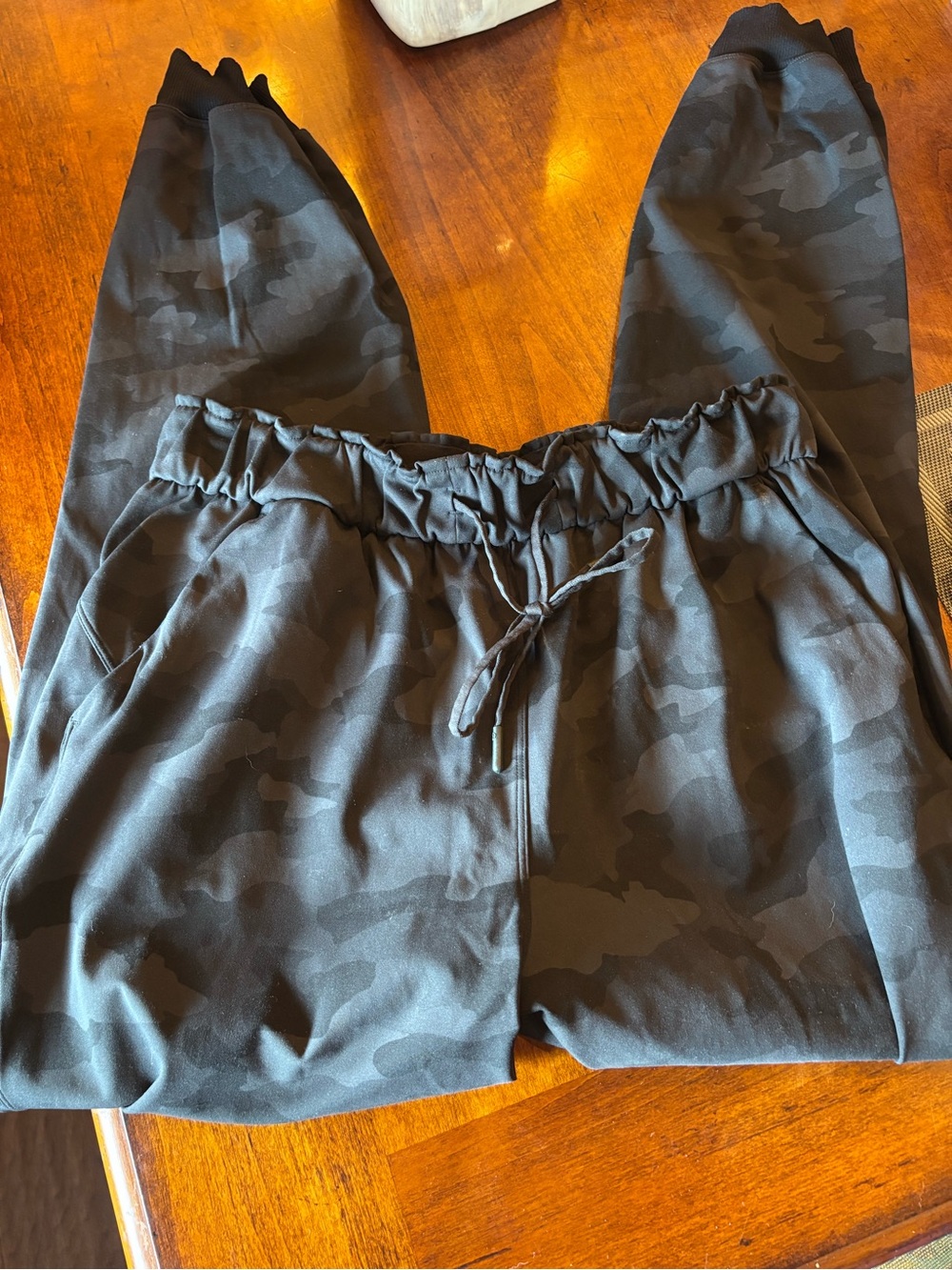lululemon athletica Black Camo Joggers with Drawstring Waist